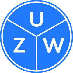 UZW letter logo design on white background. UZW  creative circle letter logo concept. UZW letter design.