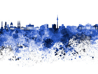 Berlin skyline in watercolor on white background - obrazy, fototapety, plakaty