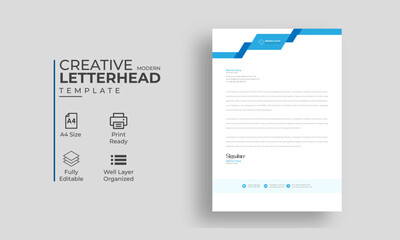 Creative  Modern Clean Corporate Business Letterhead Template Design. professional Letterhead design for your business, print ready, corporate identity letterhead template.