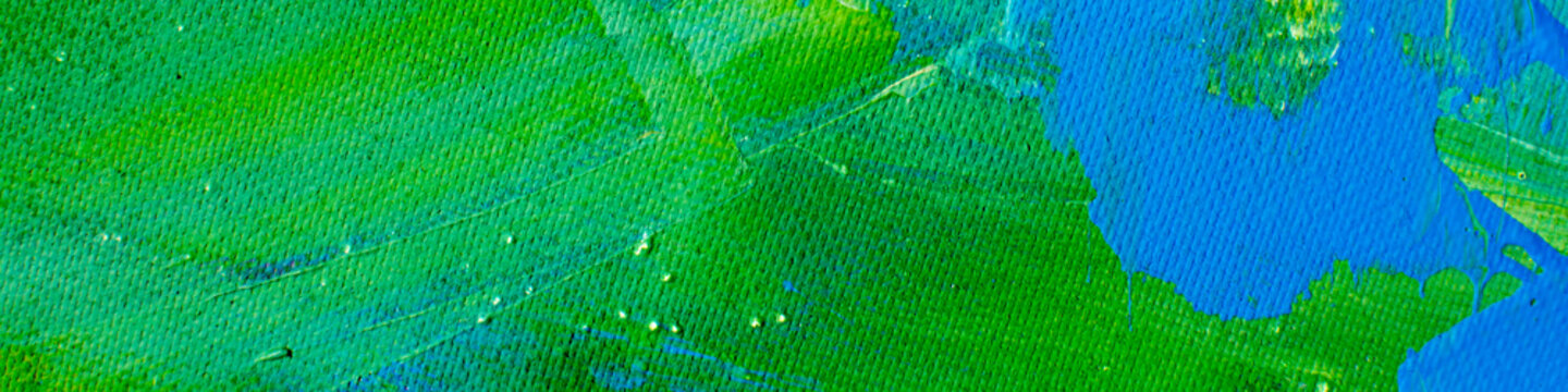 Abstract bright green background. Textured paint brush strokes close up. Eco friendly, healthy food label, packaging design. Environmental protection banner. Ecology concept. Wastewater treatment.