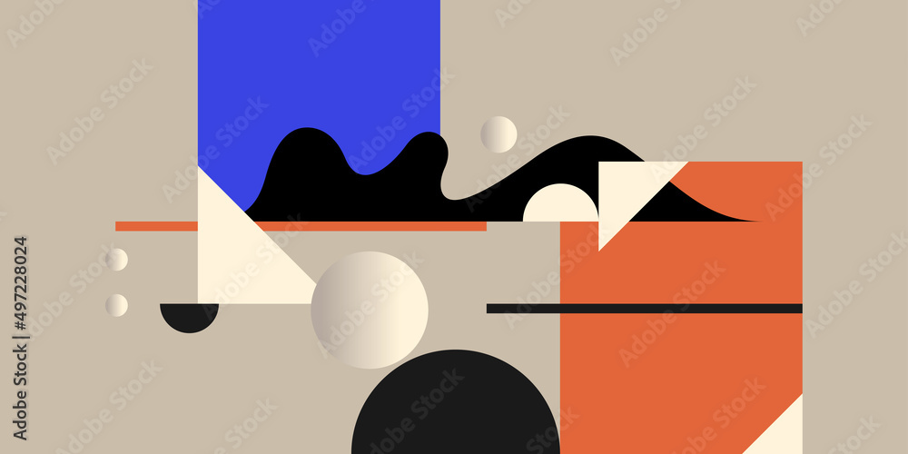 Poster composition with geometric shapes. abstract background for design. trendy stylish graphics