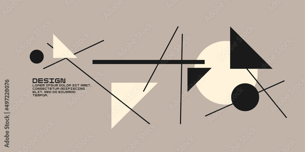 Poster composition with geometric shapes. abstract background for design. trendy stylish graphics. experime