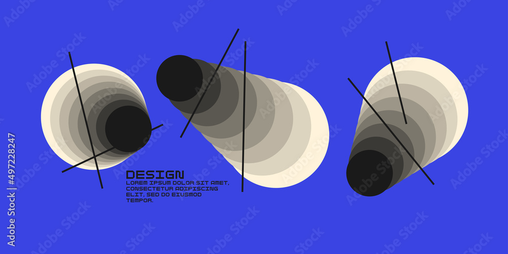 Aufkleber composition with geometric shapes. abstract elements for design. trendy stylish graphics. experiment