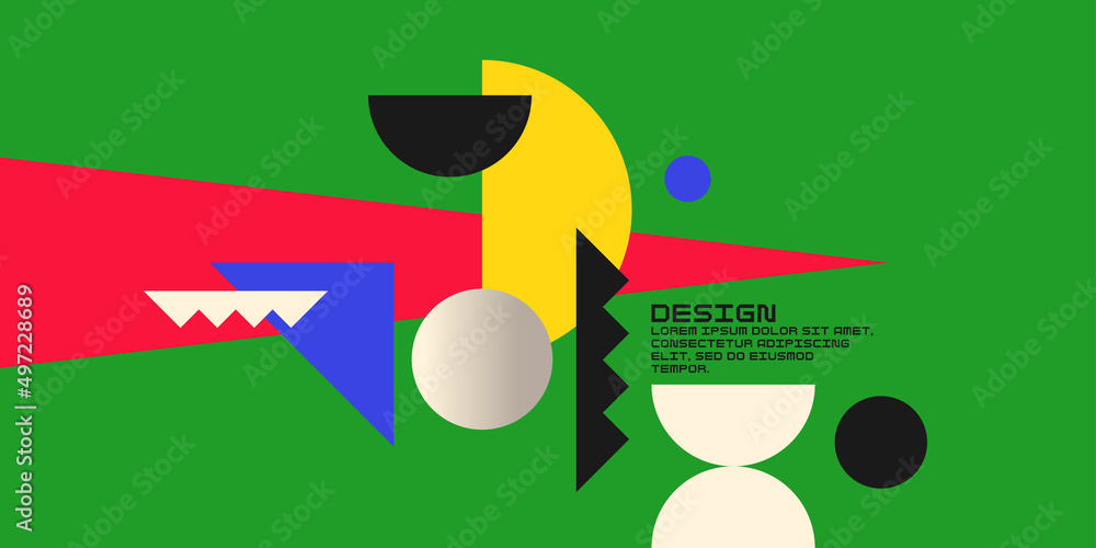 Poster composition with geometric shapes. abstract background for design. trendy stylish graphics. experime
