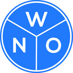 WNO letter logo design on white background. WNO  creative circle letter logo concept. WNO letter design.