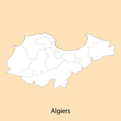 High Quality map of Algiers is a province of Algeria