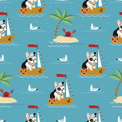 Captain French Bulldog fun pattern
