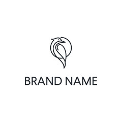 bird line logo design vector template