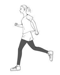 Woman running (sideways)