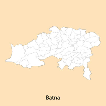 High Quality map of Batna is a province of Algeria