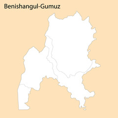 High Quality map of Benishangul-Gumuz is a region of Ethiopia