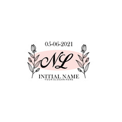 NL Initial letter handwriting and signature logo. Beauty vector initial logo .Fashion  boutique  floral and botanical