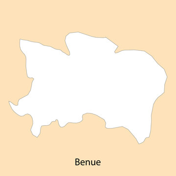 High Quality map of Benue is a region of Nigeria