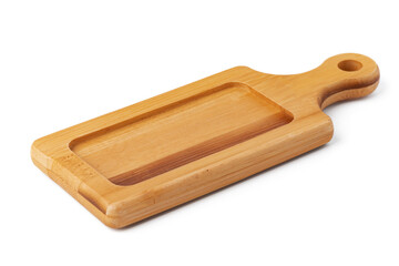 Wooden board isolated on white background, close up