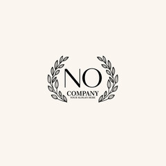 NO Beauty vector initial logo art  handwriting logo of initial signature, wedding, fashion, jewelry, boutique, floral
