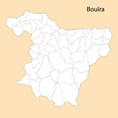 High Quality map of Bouira is a province of Algeria