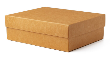 Brown cardboard box isolated on white background