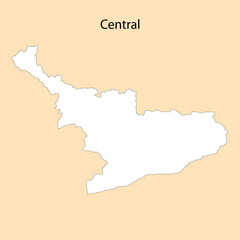 High Quality map of Central is a region of Ghana