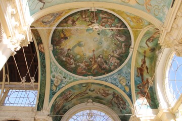 Fototapeta na wymiar Detail of a ceiling in The Colonnade in Marianske Lazne, Czech Republic