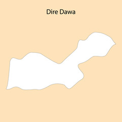 High Quality map of Dire Dawa is a region of Ethiopia - obrazy, fototapety, plakaty
