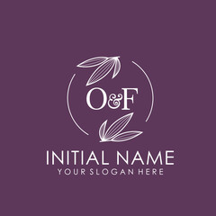 OF Beauty vector initial logo art  handwriting logo of initial signature, wedding, fashion, jewelry, boutique, floral