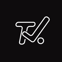 TV television text outline logo design