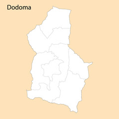 High Quality map of Dodoma is a region of Tanzania
