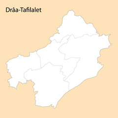 Fototapeta premium High Quality map of Draa-Tafilalet is a province of Morocco