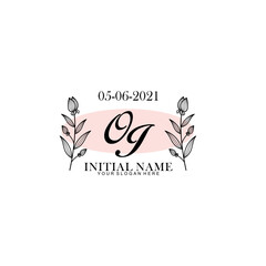 OI Initial letter handwriting and signature logo. Beauty vector initial logo .Fashion  boutique  floral and botanical