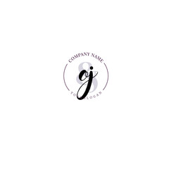 OJ Initial letter handwriting and signature logo. Beauty vector initial logo .Fashion  boutique  floral and botanical