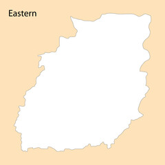 High Quality map of Eastern is a region of Ghana