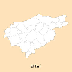 High Quality map of El Tarf is a province of Algeria