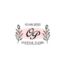 OP Initial letter handwriting and signature logo. Beauty vector initial logo .Fashion  boutique  floral and botanical