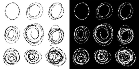 Set of scribbles abstract line isolated on white background. black hand drawn line