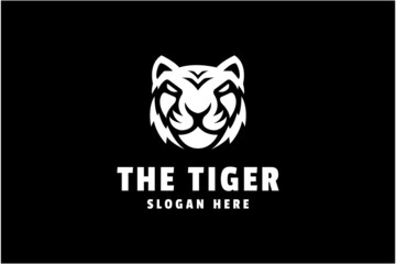Tiger head logo design template. Pictorial animal symbol. business company sign.