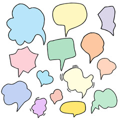 Set of bubbles talk isolated on white background. Colorful questions speech bubbles . black bubbles talk 