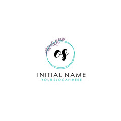 OS Initial letter handwriting and signature logo. Beauty vector initial logo .Fashion  boutique  floral and botanical