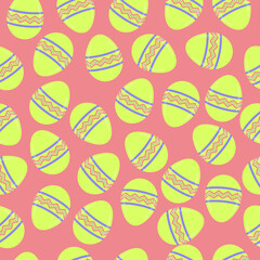 Vector seamless pattern, simple flat design. Eastern eggs, cute vector seamless pattern on Easter theme