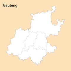 Obraz premium High Quality map of Gauteng is a region of South Africa