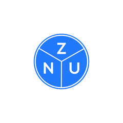 ZNU letter logo design on white background. ZNU  creative circle letter logo concept. ZNU letter design.