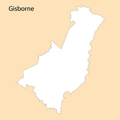 High Quality map of Gisborne is a region of New Zealand