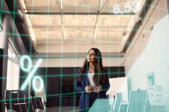 Businesswoman standing in conference room