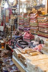 Fabrics for sale at the market 