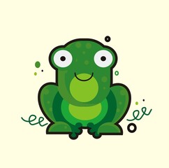 frog, smiling frog, flat fog, cartoon frog, green animal, water green animal, frog vector, frog isolated, frog on white background