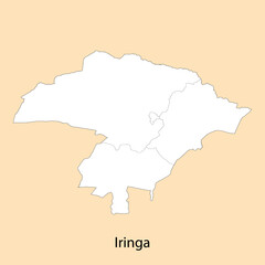 Fototapeta na wymiar High Quality map of Iringa is a region of Tanzania