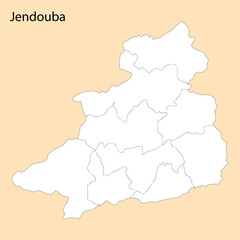 High Quality map of Jendouba is a region of Tunisia