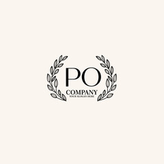 PO Beauty vector initial logo art  handwriting logo of initial signature, wedding, fashion, jewelry, boutique, floral