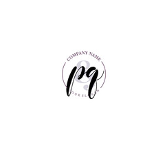 PQ Initial letter handwriting and signature logo. Beauty vector initial logo .Fashion  boutique  floral and botanical