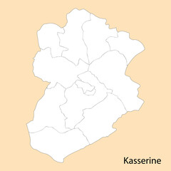 High Quality map of Kasserine is a region of Tunisia