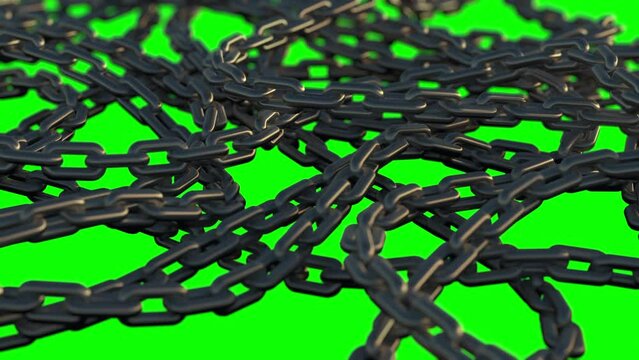 The steel chains disentangle quickly on the screen. A concept that shows the way to freedom.